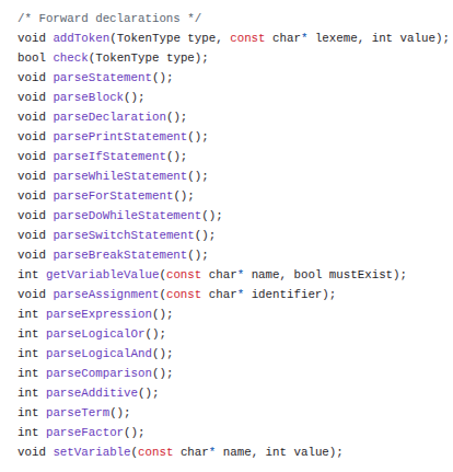 Compiler execution and output