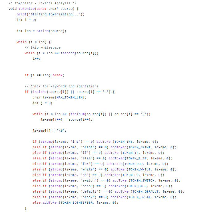 Parser grammar and syntax trees
