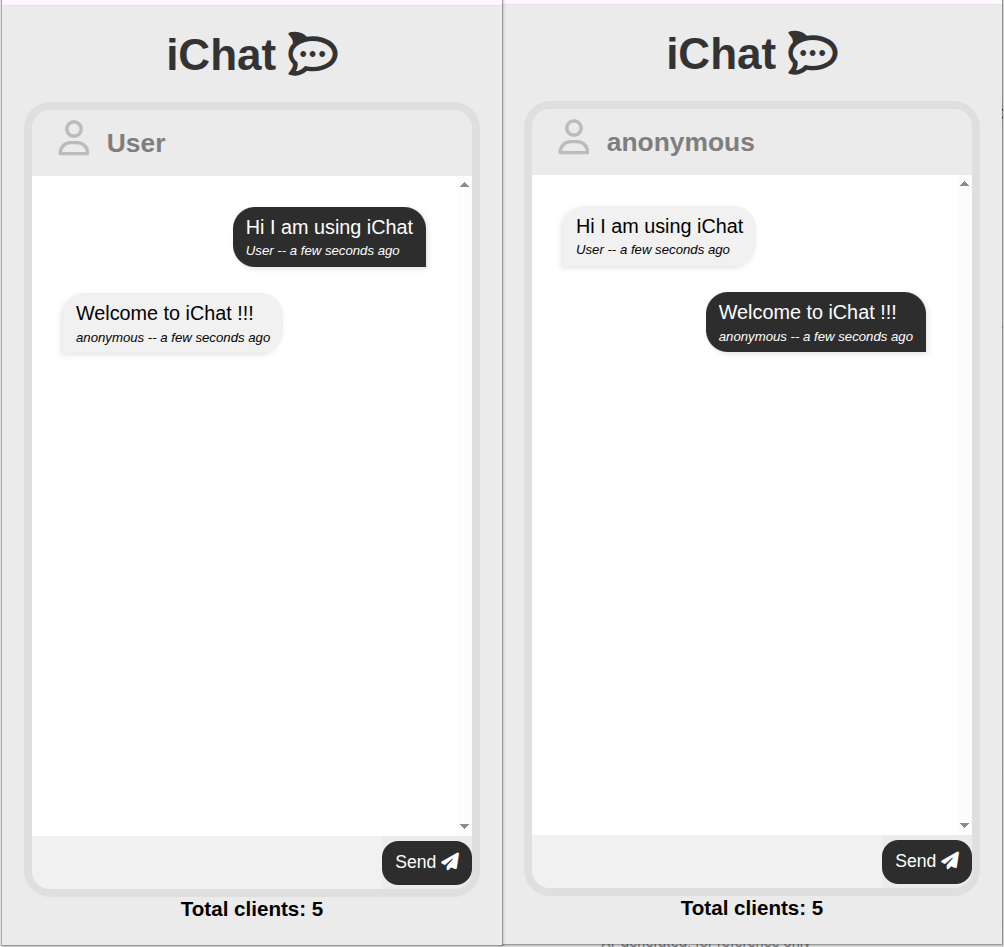 iChat real-time chat interface